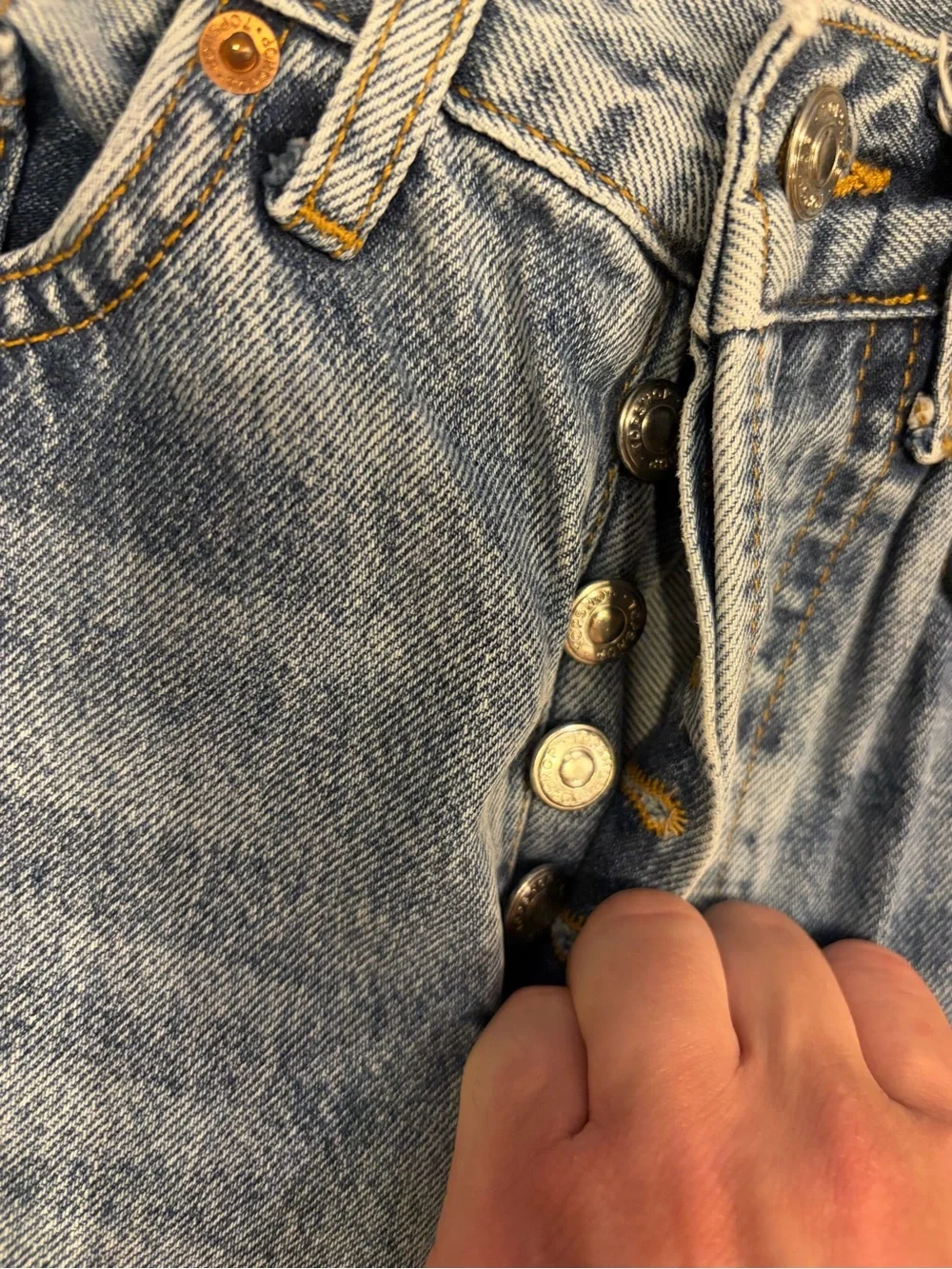 Topshop light blue distressed‎ denim jeans
